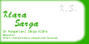 klara sarga business card