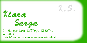 klara sarga business card